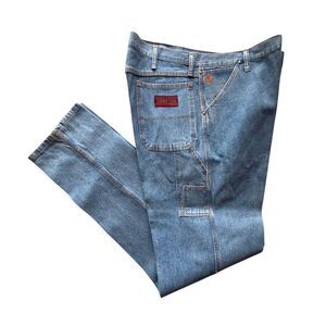 Wrangler 20X Carpenter Jeans 38x36 TALL Heavy Starch Light Wash Western 30MWXBL